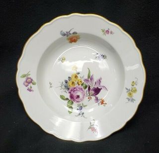 Meissen Germany China 200110 Bouquet Flowers Large Soup Bowl 9 - 1/2 ",  2