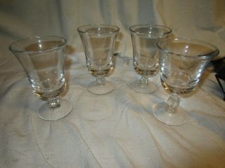 4 Fostoria Century 4.  75 " 5 Ounce Footed Juice Tumblers Stems Glasses Clear