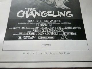 The Changeling AFD Campaign Pressbook 1980 Film Horror Movie 2