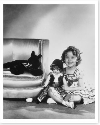 Actress Shirley Temple With Doll Stand Up And Cheer 8x10 Silver Halide Photo