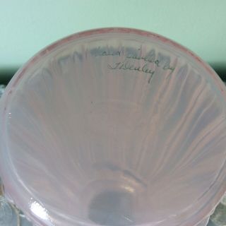 Fenton Pearl Opalescent W/ Green Silvercrest/ Handpainted Wheat Vase 4