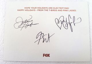 Grease: Live Fox 2016 Cast Holiday Card Julianne Hough,  Vanessa Hudgens Signed