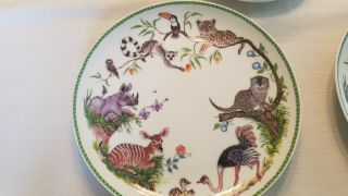 Lynn Chase Designs Jungle Party 1989 Plates,  Saucers,  Cups
