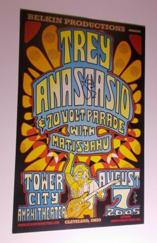 Trey Anastasio Hand Signed - & 70 Volt Parade With Matisyahu Concert Poster 2005