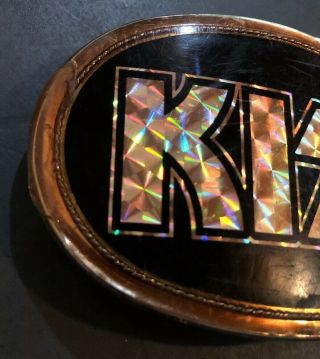 KISS BELT BUCKLE 1978 PACIFICA MFG.  Reflective Lettering RARE 3