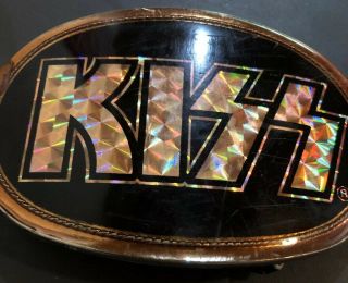 KISS BELT BUCKLE 1978 PACIFICA MFG.  Reflective Lettering RARE 4