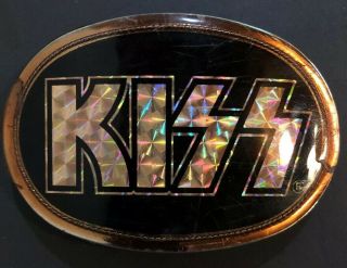 KISS BELT BUCKLE 1978 PACIFICA MFG.  Reflective Lettering RARE 6