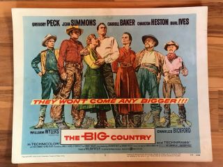 Lobby Card 11x14: The Big Country (1958) Gregory Peck,  Jean Simmons