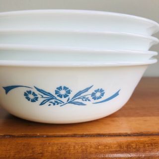Hard To Find Corelle Blue Cornflower Cereal Bowls (4)