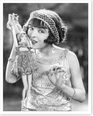 Movie Actress Flapper Colleen Moore Holding Doll Silver Halide Photo