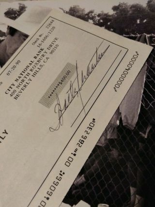 Walter Matthau Signed Check Bad News Bear Photograph Autograph