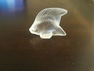 Lalique Made In France Crystal Colored Angel Fish Collectible
