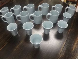 Bybee Pottery Rare Color 10 Large Coffee Mugs And 6 Tumblers