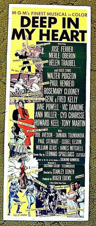 Gene Kelly,  Rosemary Clooney,  Vic Damone,  Ann Miller 1954 Poster - - " Deep In My