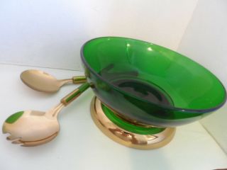 Paden City Glass Co.  Emerald Glo Green Glass Salad Bowl 1940 - 50 