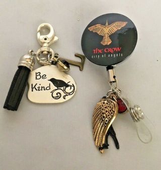 The Crow City Of Angels Memorabilia Retractible Badge Holder Charm Set Be Kind