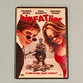 Frankie Muniz Big Fat Liar Autographed Signed Dvd Cover Movie