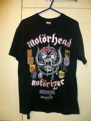 Motorhead - 2008 Vintage " Motorizer Europa Mmviii Tour " Black T - Shirt (m)