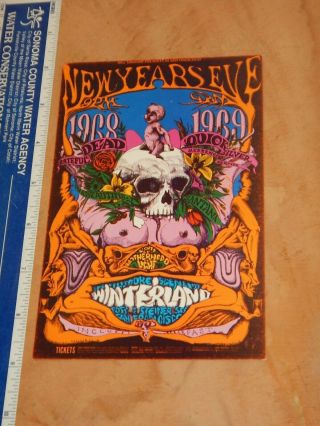 1968 Grateful Dead Years Eve Winterland Postcard Bg - 152,  Lee Conklin Art