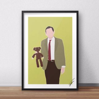 Mr Bean Inspired Wall Art Print / Poster Minimal A4 A3 Rowan Atkinson Comedy