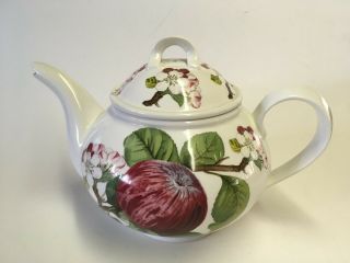 Portmeirion Pomona Teapot Fruit Flowers Hoary Morning Apple England