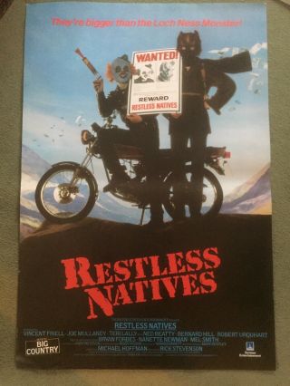 Restless Natives 1985 Film Poster Ned Beatty Mel Smith Comedy