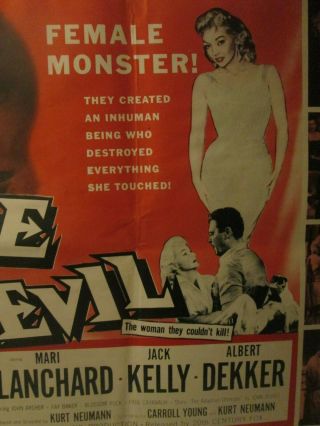 ' SHE DEVIL ' 22x28 Movie Poster ½ Sheet 1957 female monster 1950 ' s film 3
