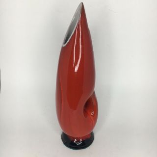 Rare Frankoma Limited Grace Lee Franks 1973 V - 5.  13 " Flame Red Pitcher Vase