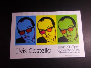 Elvis Costello Concert Poster Convention Hall Asbury Park Nj 2002 Art:n.  Long