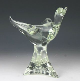 Signed Licio Zanetti Murano Italian Art Glass Modernist Duck Sculpture Nr Lma
