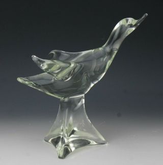 Signed Licio Zanetti Murano Italian Art Glass Modernist Duck Sculpture NR LMA 2