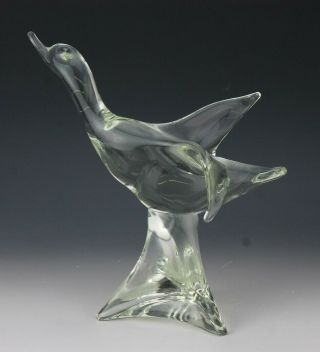 Signed Licio Zanetti Murano Italian Art Glass Modernist Duck Sculpture NR LMA 4