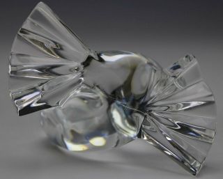 BACCARAT French Art Glass Crystal LOVEBIRDS Wedding Cake Topper Figurine NR LMA 4