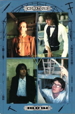 R.  E.  M.  1987 Work Us Tour Concert Program Book Booklet / Michael Stipe / Ex 2 Nmt
