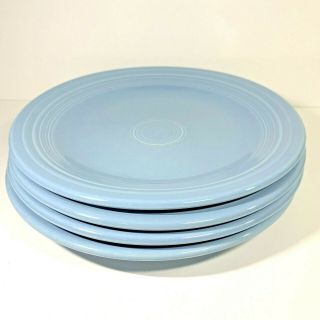 4 Fiesta Periwinkle Light Blue Dinner Plates 10.  5 " Homer Laughlin Hlc Fiestaware