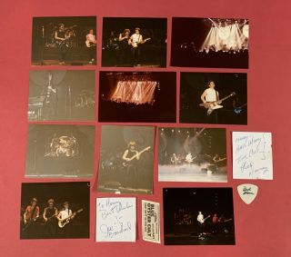 1980s Blue Oyster Cult Concert Photos W/ Autographs & Guitar Pick Kshe 95