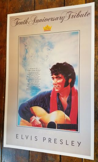 Elvis Presley Tenth Anniversary Tribute King Rock & Roll 1977 - 1987 Paper Poster