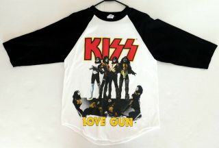 Kiss Band Love Gun Album 77 Raglan Jersey Shirt M Unworn 2008 Retro 1970 