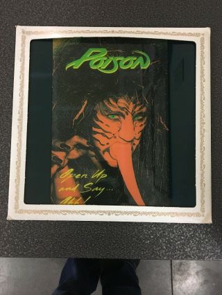 Vintage Poison Carnival Glass Mirror 12x12 Heavy Metal Hair Band 80s Rock