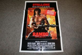 Rambo: First Blood,  Part 2 Video Movie Poster 27 X 40,  Sylvester Stallone