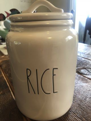 Rae Dunn Rice Large Letter Ceramic Canister By Magenta