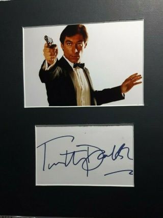 Timothy Dalton " James Bond 007 " Authentic Autograph 8 X 10 Photo Display W/coa