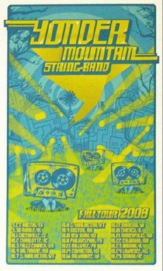 Yonder Mountain String Band Fall Tour 2008 Concert Poster Silkscreen