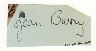 Joan Barry Cut Signature Autograph British Actress Rich And Strange Atlantic