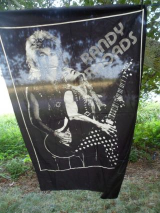 Randy Rhoads Guitar Hard Rock Poster Print Wall Art Cloth Black Fabric Flag Vtg