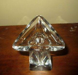 Val St Lambert MCM Tricorne Triangle Crystal Candle Holders Sticks Candlesticks 7