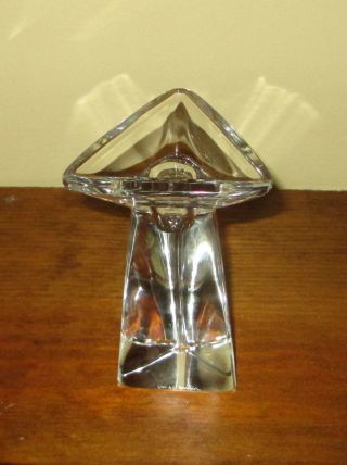 Val St Lambert MCM Tricorne Triangle Crystal Candle Holders Sticks Candlesticks 8