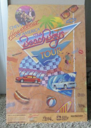 Vintage 1988 The Beach Boys Tour Poster Shrink Wrapped Pittsburgh,  Pa Rare