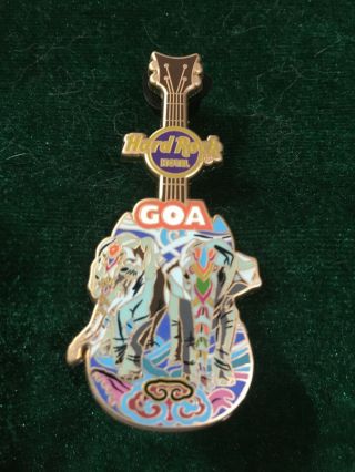 Hard Rock Cafe Pin Goa Hotel Core City T V18 Guitar 2 Light Blue Elephants
