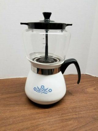 Vintage Corning Ware Blue Cornflower Drip - O - Lator 2 Qt - 8 Cup Coffee/tea Pot